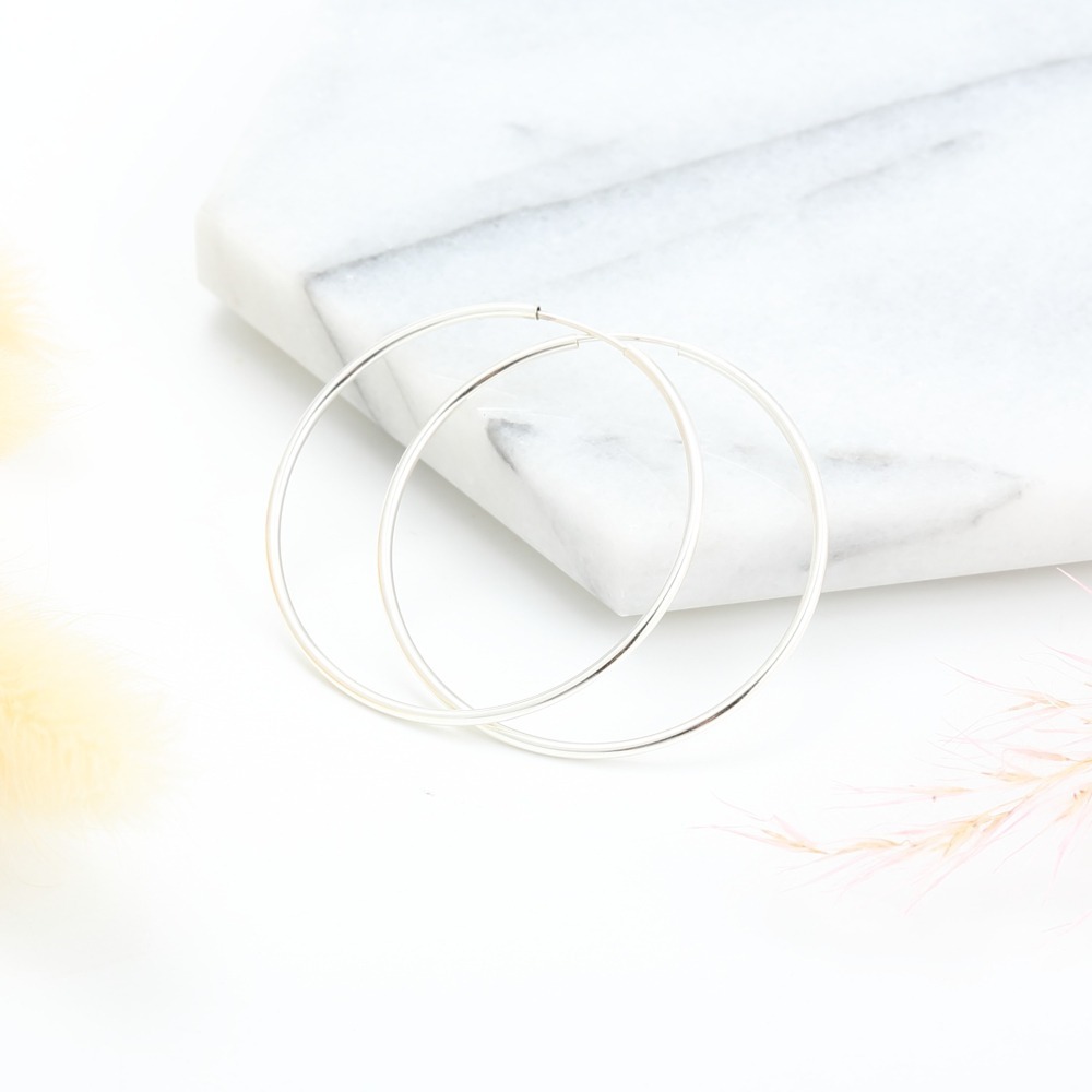 【Angel & Me】幾何 大圓 圓圈 s925 純銀耳環 聖誕節 情人節禮物-細節圖4