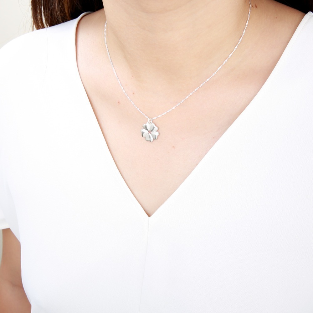 【Angel & Me】愛心 幸運草 花朵 s925 純銀項鍊 情人節 生日禮物-細節圖2