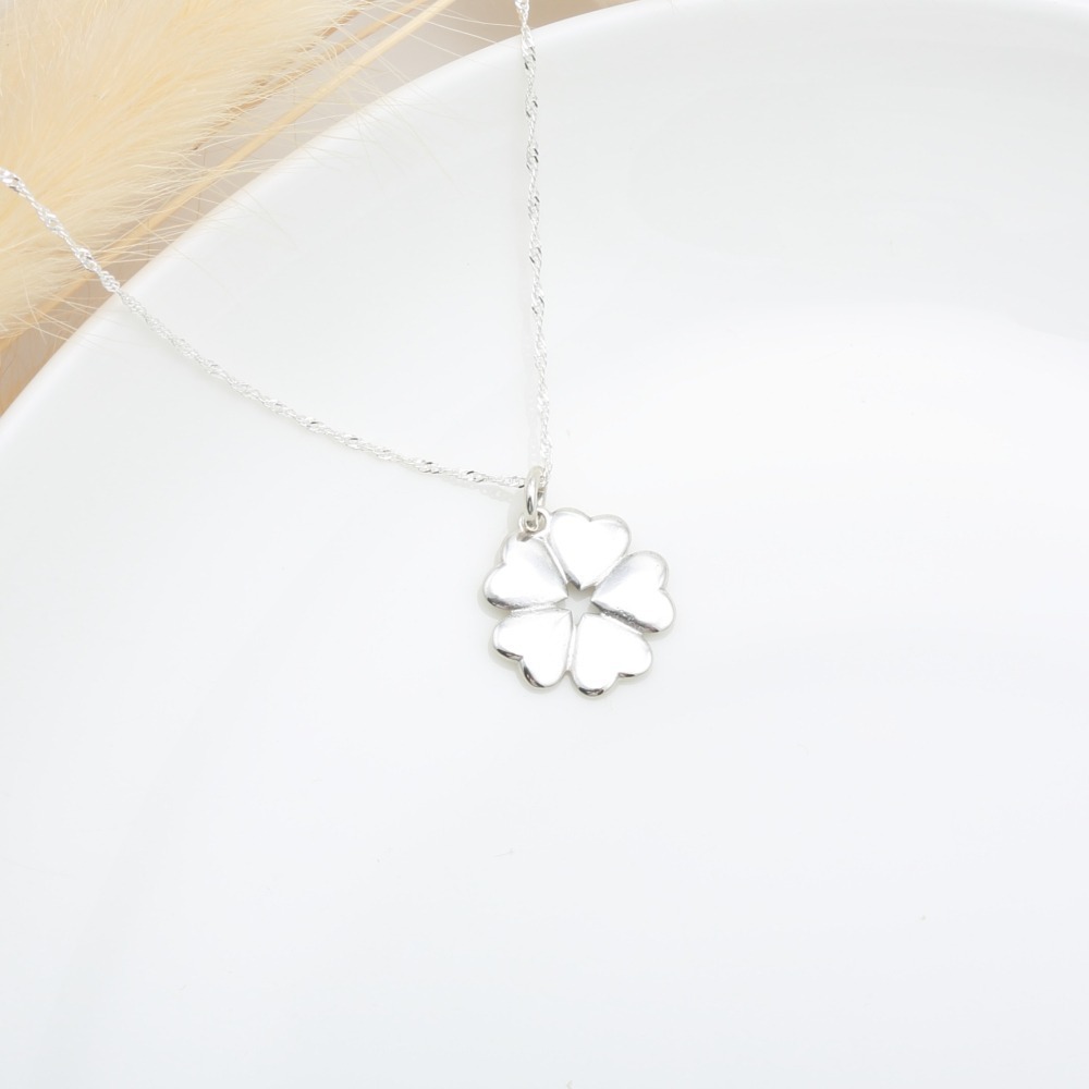 【Angel & Me】愛心 幸運草 花朵 s925 純銀項鍊 情人節 生日禮物-細節圖4