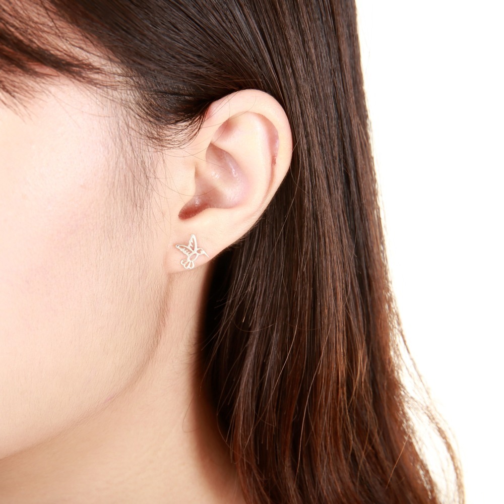 【Angel & Me】愛 蜂鳥 s925 純銀耳環 耳夾 情人節 生日禮物-細節圖2