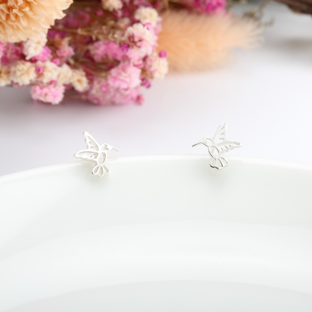 【Angel & Me】愛 蜂鳥 s925 純銀耳環 耳夾 情人節 生日禮物-細節圖3