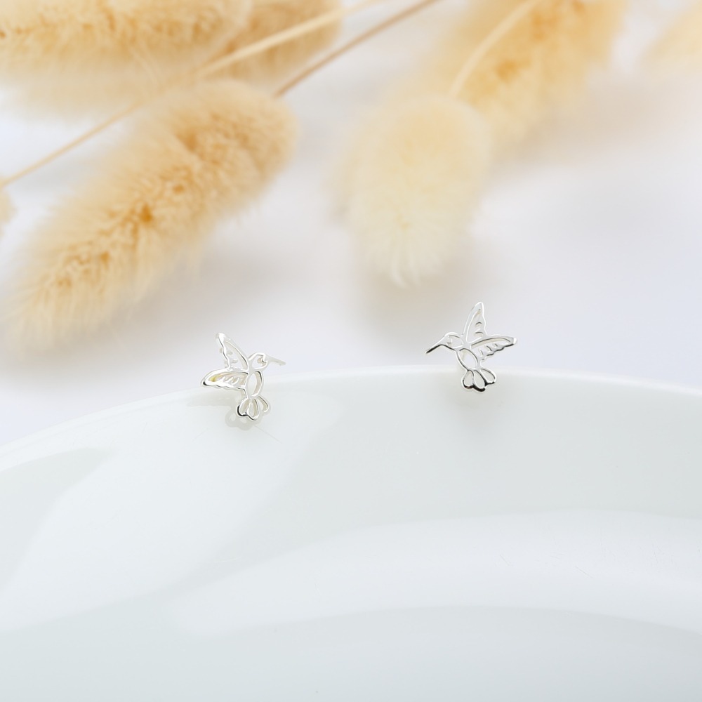 【Angel & Me】愛 蜂鳥 s925 純銀耳環 耳夾 情人節 生日禮物-細節圖4