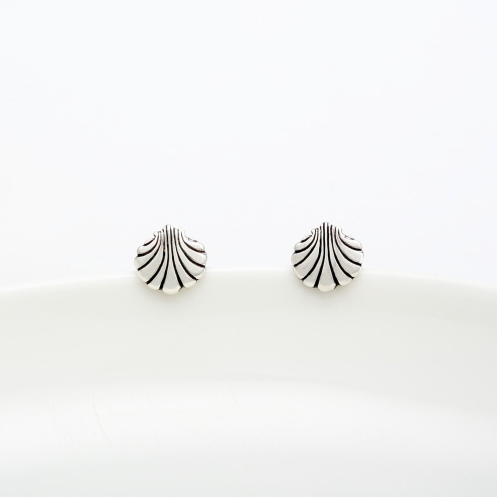 【Angel & Me】可愛 傾聽 貝殼 s925 純銀耳環 耳夾 生日禮物-細節圖4