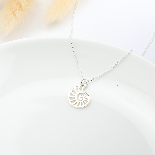 【Angel Me】海洋 鸚鵡螺 黃金比例 貝殼 Shell s925 純銀 項鍊 禮物