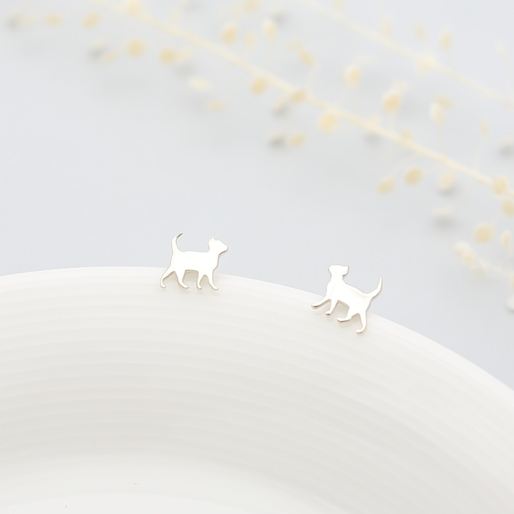 【Angel & Me】可愛 貓 貓咪 Cat 一對 s925 純銀 耳環 耳夾 生日 情人節 禮物-細節圖5