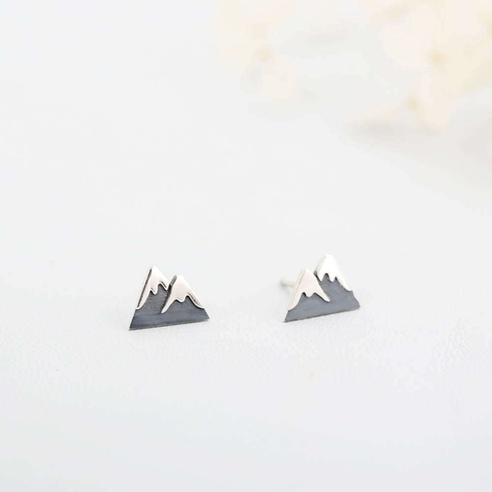 【Angel & Me】百岳 富士山 一對 s925 純銀 耳環 耳夾 生日禮物-細節圖4
