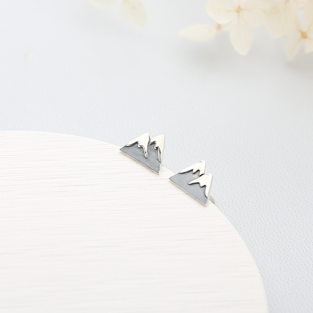 【Angel & Me】百岳 富士山 一對 s925 純銀 耳環 耳夾 生日禮物-細節圖6