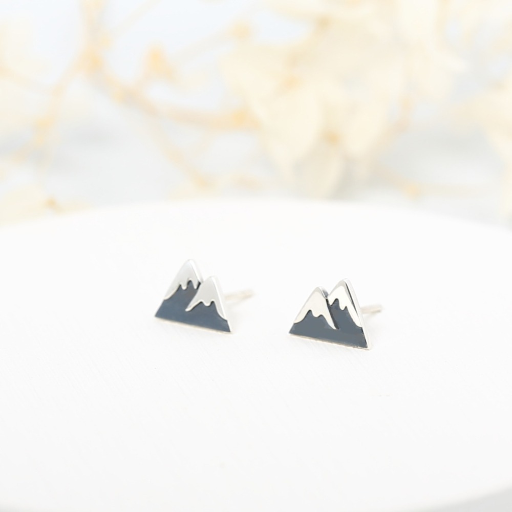 【Angel & Me】百岳 富士山 一對 s925 純銀 耳環 耳夾 生日禮物-細節圖7