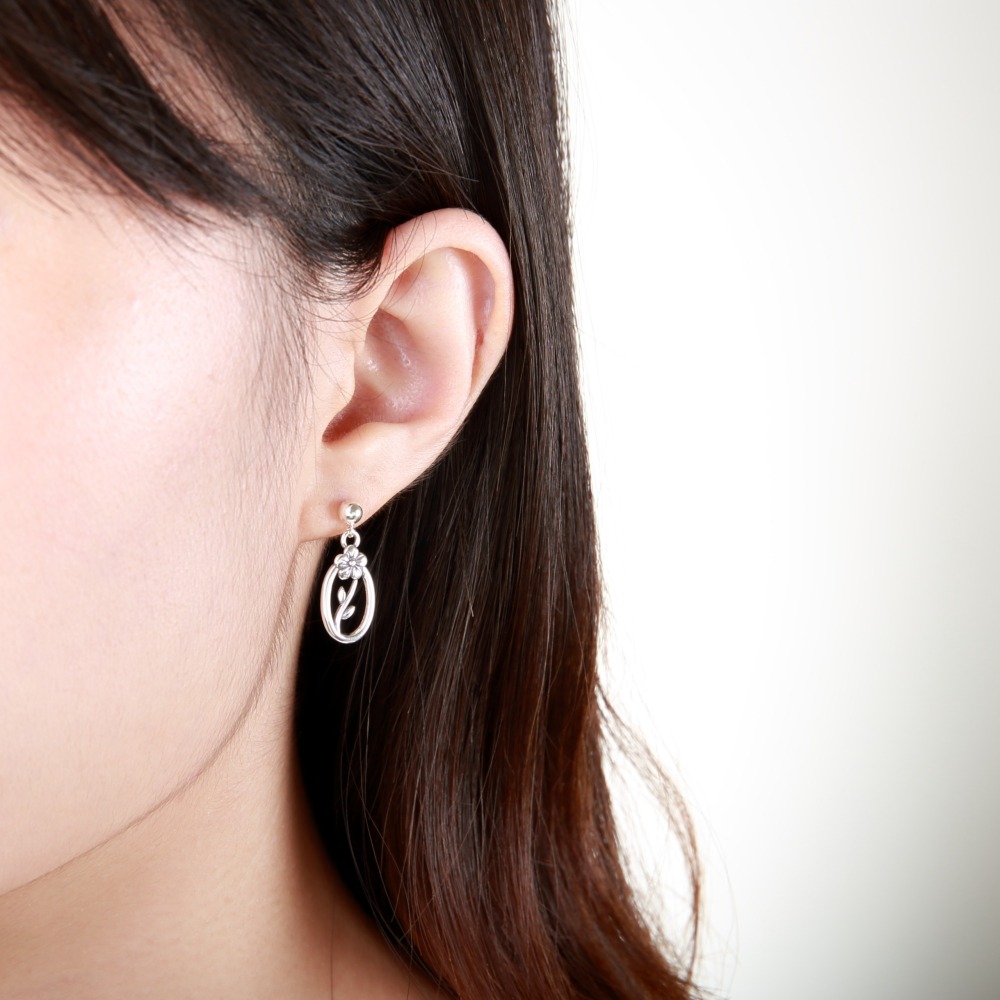 【Angel & Me】花兒 綻放 Flower Bloom s925 純銀 耳環 耳夾 生日 情人節 禮物-細節圖2