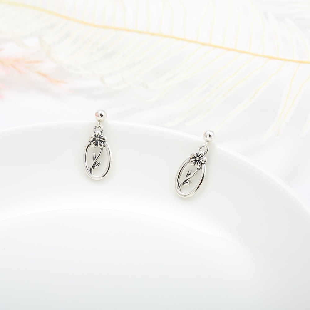 【Angel & Me】花兒 綻放 Flower Bloom s925 純銀 耳環 耳夾 生日 情人節 禮物-細節圖4