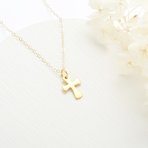 【Angel Me】信仰 簡約 十字架 s925 純銀 厚鍍 24k 純金 項鍊 基督 福音 禮物
