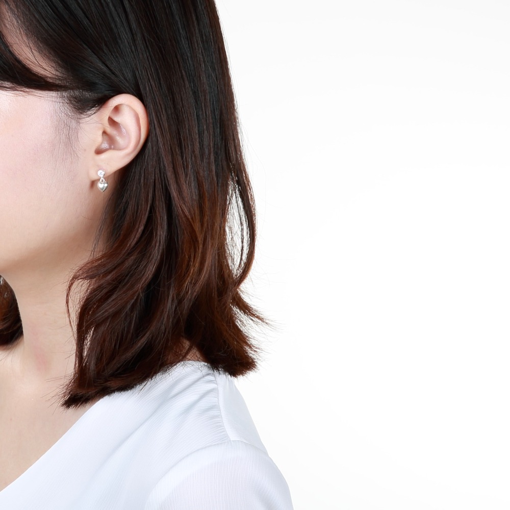 【Angel & Me】心動 愛心 單鑽 一對 s925 純銀 耳環 耳夾 禮物-細節圖3