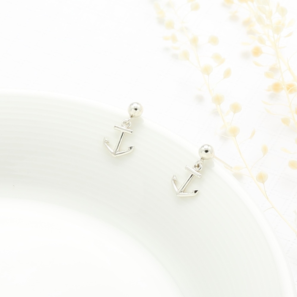 【Angel & Me】穩定 船錨 Anchor s925 純銀 耳環 (可改夾式) 生日 情人節 禮物-細節圖4