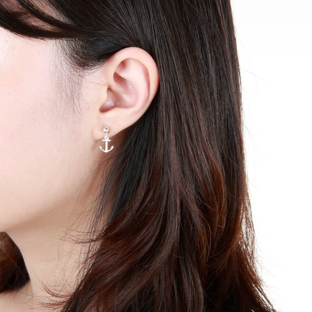 【Angel & Me】穩定 船錨 Anchor s925 純銀 耳環 (可改夾式) 生日 情人節 禮物-細節圖5