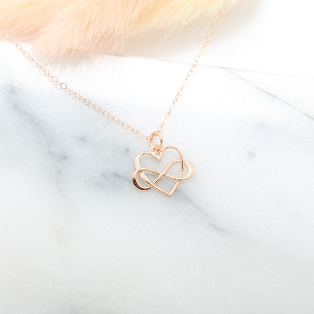 【Angel & Me】真愛 無限 愛心 s925 純銀厚鍍18k玫瑰金項鍊 禮物-細節圖4
