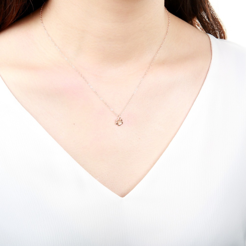 【Angel & Me】梅花 s925 純銀 厚鍍 18k 玫瑰金項鍊 情人節 禮物-細節圖2