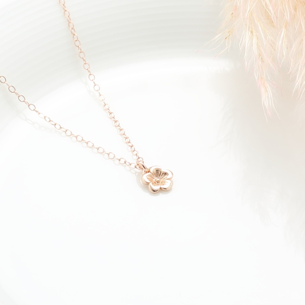 【Angel & Me】梅花 s925 純銀 厚鍍 18k 玫瑰金項鍊 情人節 禮物-細節圖3