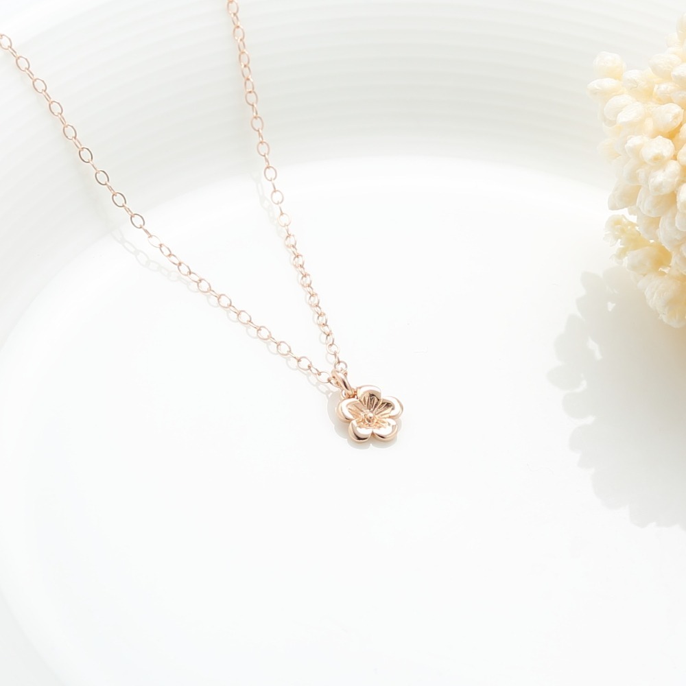 【Angel & Me】梅花 s925 純銀 厚鍍 18k 玫瑰金項鍊 情人節 禮物-細節圖4