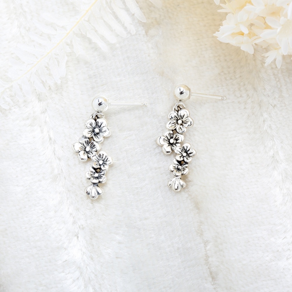 【Angel & Me】櫻花 盛開 Sakura s925 純銀 耳環 耳夾 生日 情人節 聖誕節 禮物-細節圖3