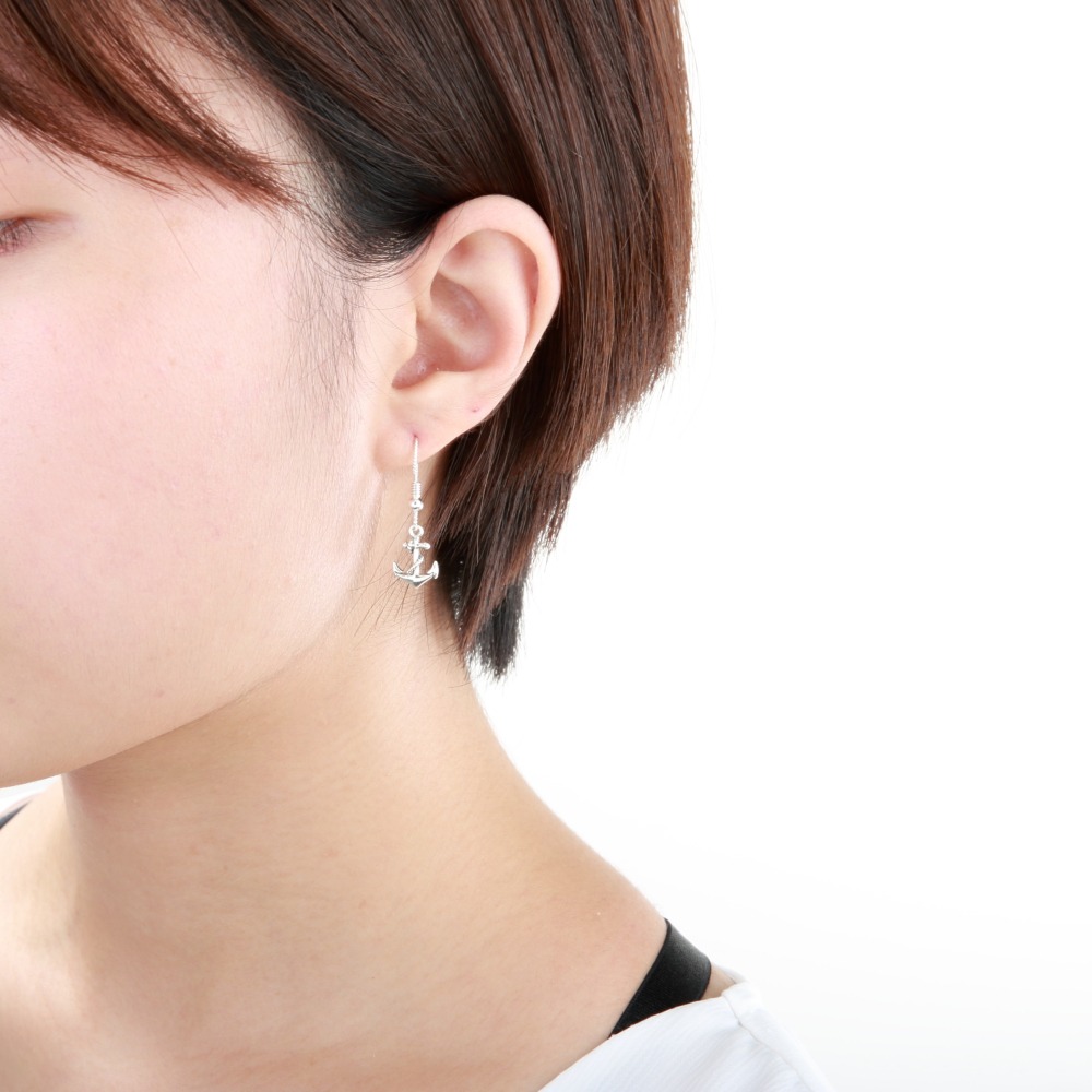 【Angel & Me】繩結 船錨 s925 純銀 耳環 耳勾 耳夾 生日 禮物-細節圖2