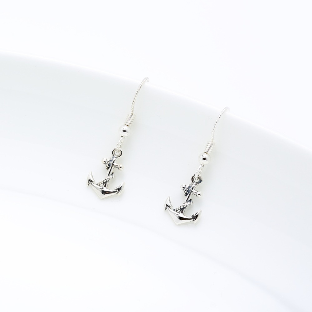【Angel & Me】繩結 船錨 s925 純銀 耳環 耳勾 耳夾 生日 禮物-細節圖4