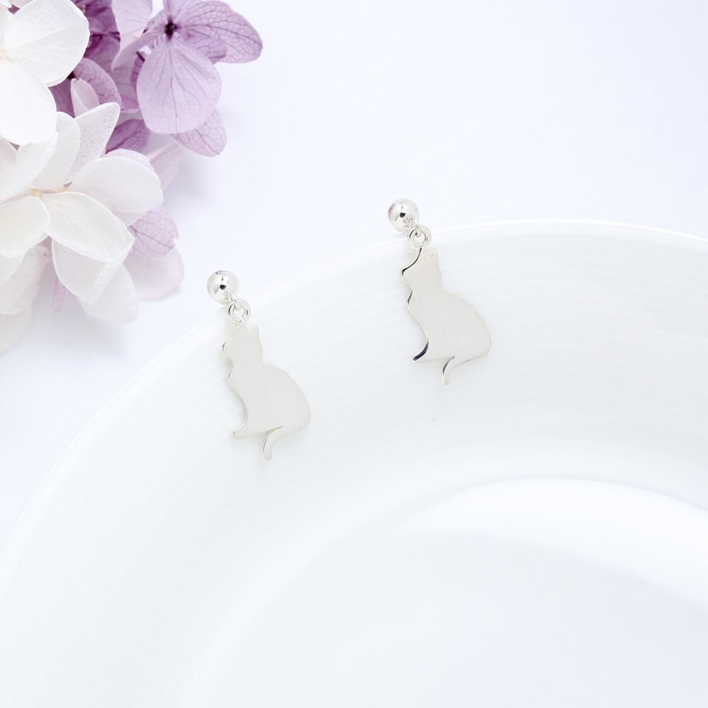 【Angel & Me】沉思 貓咪 小貓 s925 純銀耳環 耳夾 情人節禮盒-細節圖5