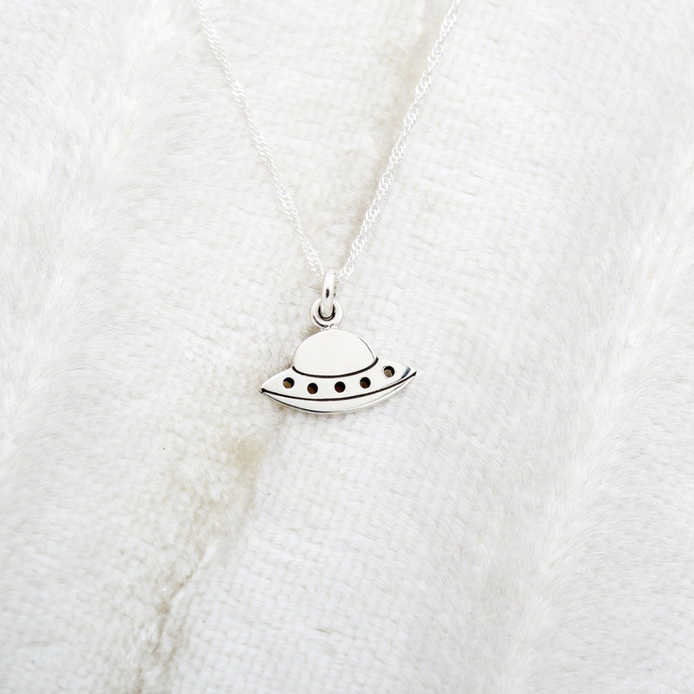 【Angel & Me】UFO 飛碟 ET 飛行器 s925 純銀項鍊 飾品 生日禮物-細節圖4