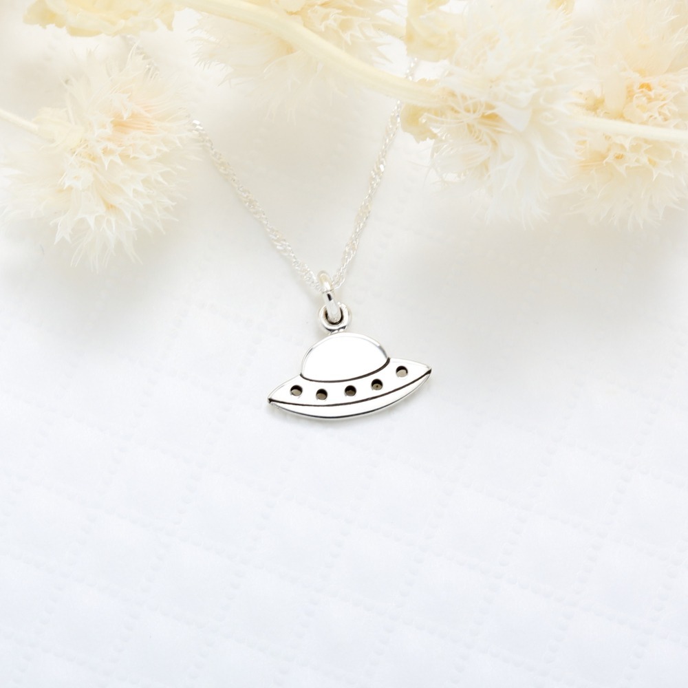 【Angel & Me】UFO 飛碟 ET 飛行器 s925 純銀項鍊 飾品 生日禮物-細節圖5