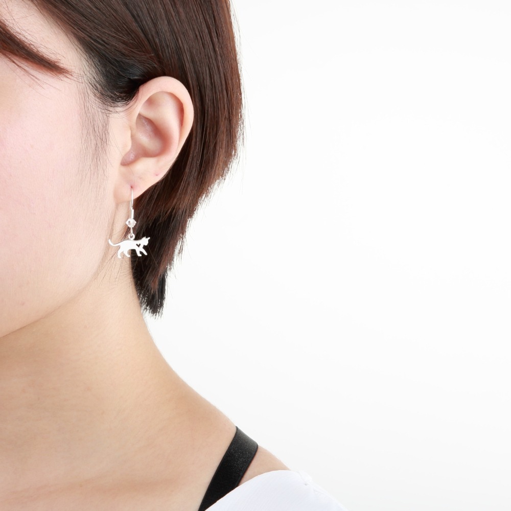 【Angel & Me】愛心 貓咪 s925 純銀 耳環 耳勾 (可改夾式) 禮物-細節圖2