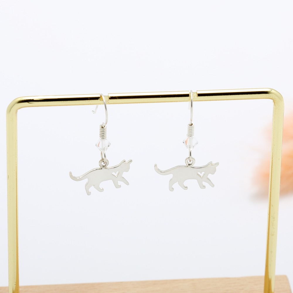 【Angel & Me】愛心 貓咪 s925 純銀 耳環 耳勾 (可改夾式) 禮物-細節圖5