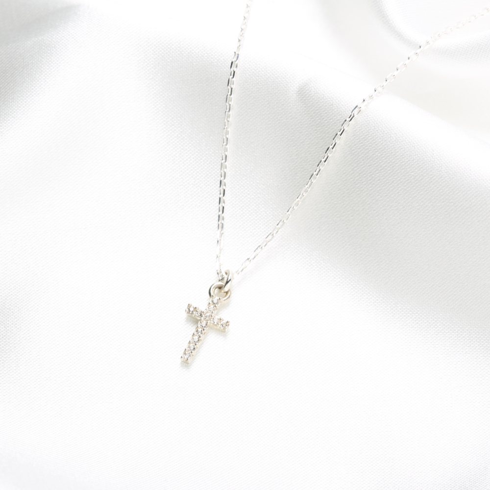 【Angel Me】微鑲5A 瑞士 鑽石 十字架 s925 純銀 項鍊 基督 生日 情人節 禮物-細節圖4