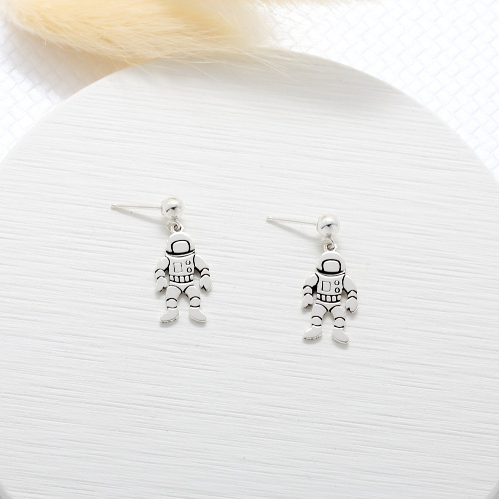 【Angel & Me】夢想 太空人 s925 純銀 耳環 (可改夾式) 禮盒-細節圖4