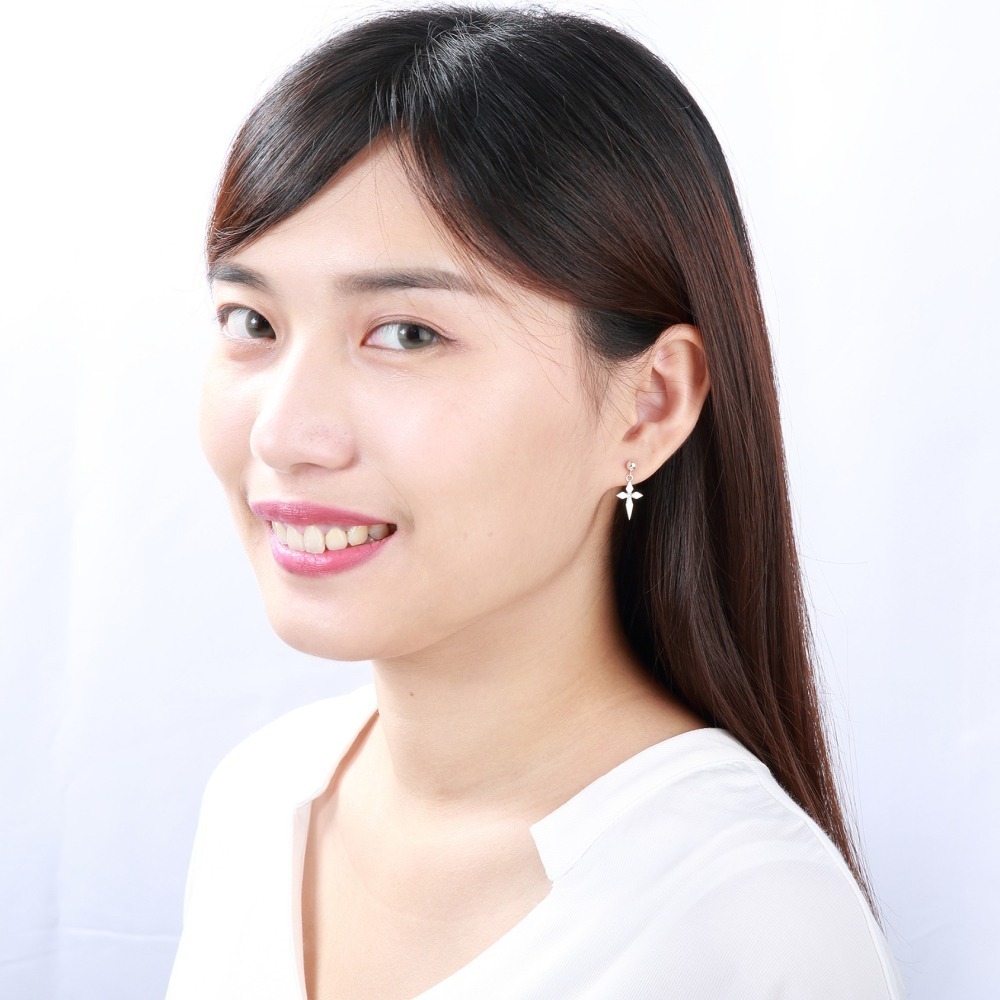 【Angel & Me】伯利恆之星 十字架 s925 純銀 耳環 (可改夾式)-細節圖2