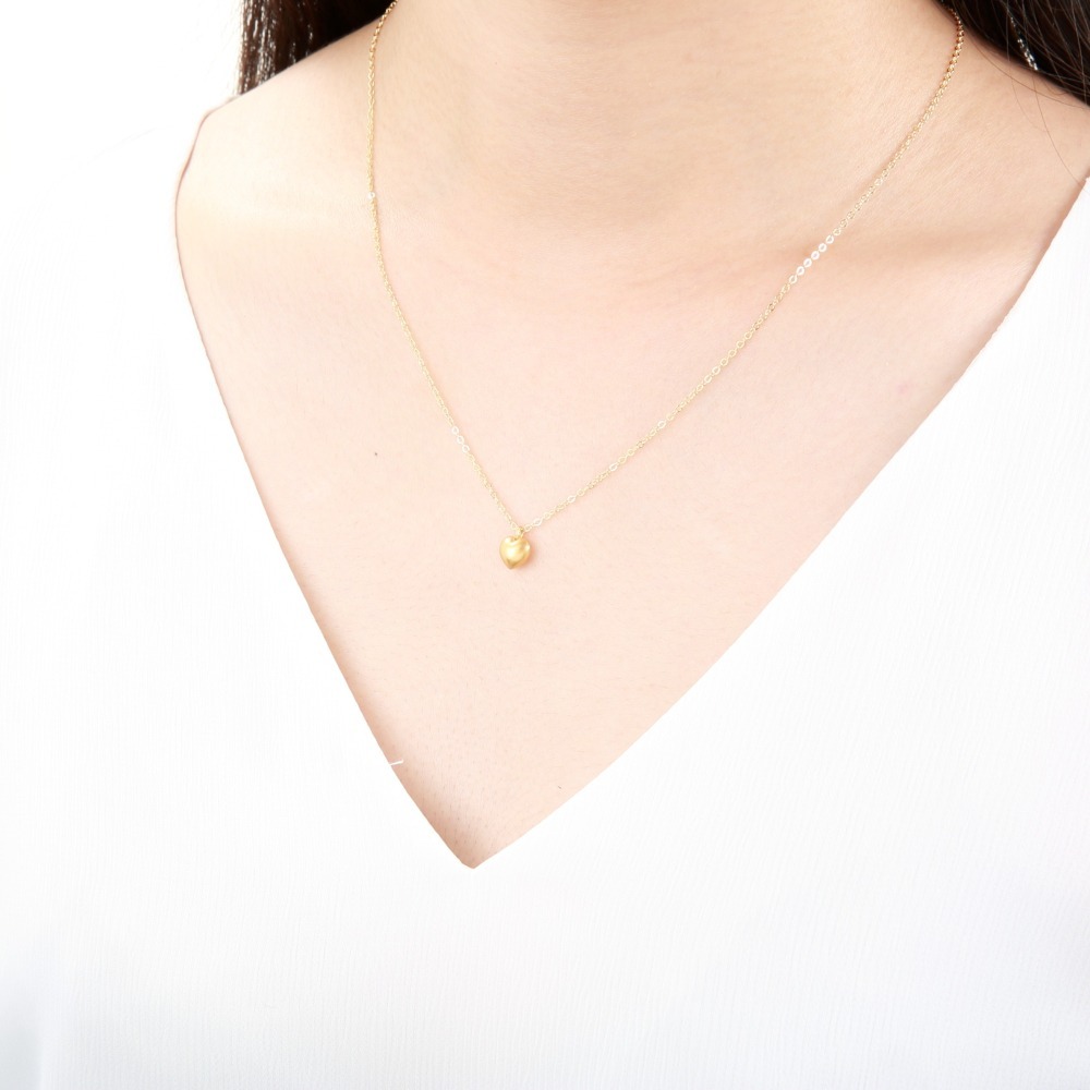 【Angel & Me】愛心 種子 s925 純銀厚鍍 24k 純金 項鍊 生日禮物-細節圖2