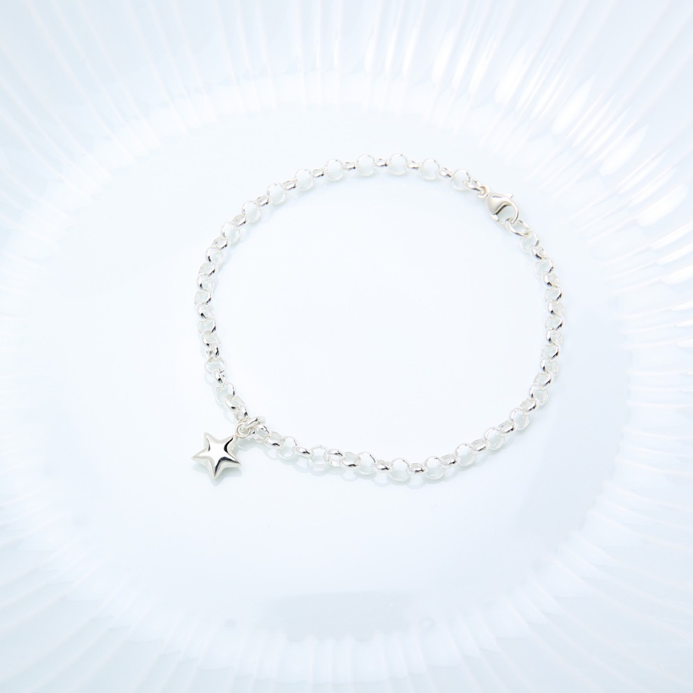 【Angel & Me】摺紙 星星 星光 s925 純銀 手鍊 腳鍊 生日 禮物-細節圖2