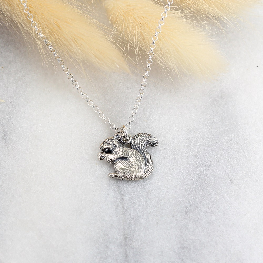 【Angel & Me】松鼠 s925 純銀動物項鍊 精緻手工生日禮物-細節圖4