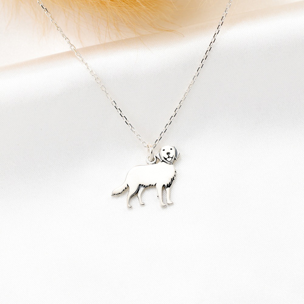 【Angel & Me】黃金獵犬 小狗 s925 純銀項鍊 寵物紀念 聖誕禮物-細節圖3
