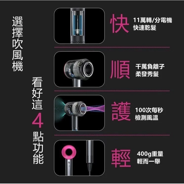 【霹靂火3C現貨】快速乾髮 送風嘴支架  吹風機 高速吹風機 高壓吹風機 大風量髮廊吹風機 恆溫負離子 無葉吹風機-細節圖8