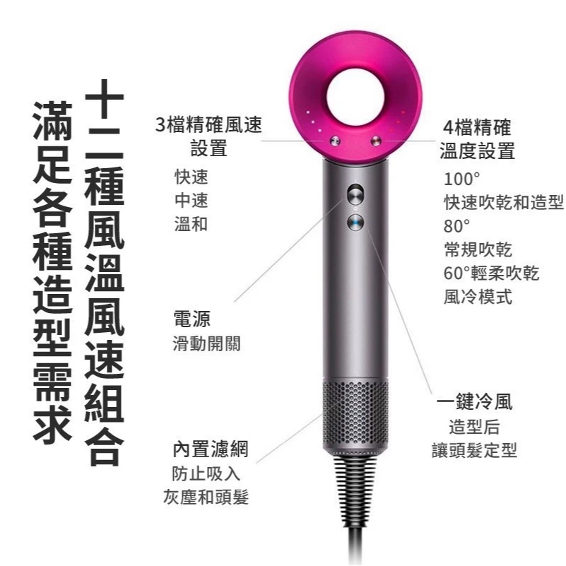 【霹靂火3C現貨】快速乾髮 送風嘴支架  吹風機 高速吹風機 高壓吹風機 大風量髮廊吹風機 恆溫負離子 無葉吹風機-規格圖11