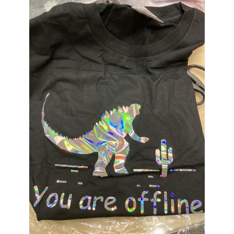 潮T 文創 離線小恐龍 哥吉拉 哥斯拉 YOU ARE OFFLINE 連線不到網際網路-細節圖3