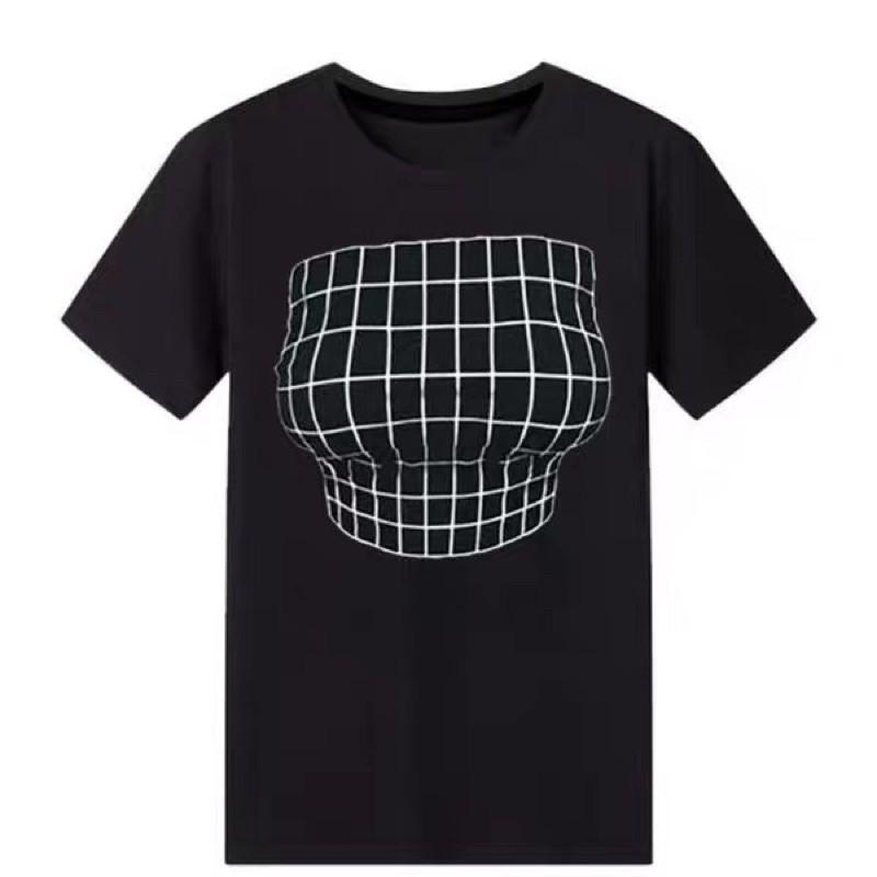 有現貨 潮T魔術3D平胸變大胸日系巨乳錯覺女t-shirt t shirts for Women Tees胸廓視覺-細節圖3