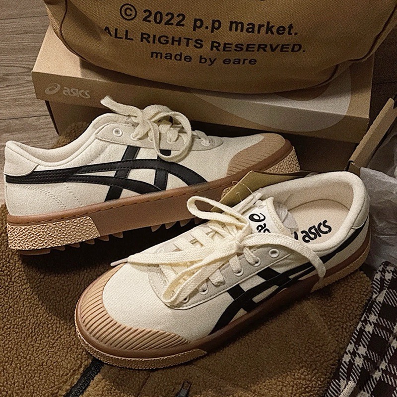 【BKS】ASICS COURT TRAIL 餅乾鞋/焦糖底/棕色底/鋸齒/復古/休閒帆布鞋-細節圖2