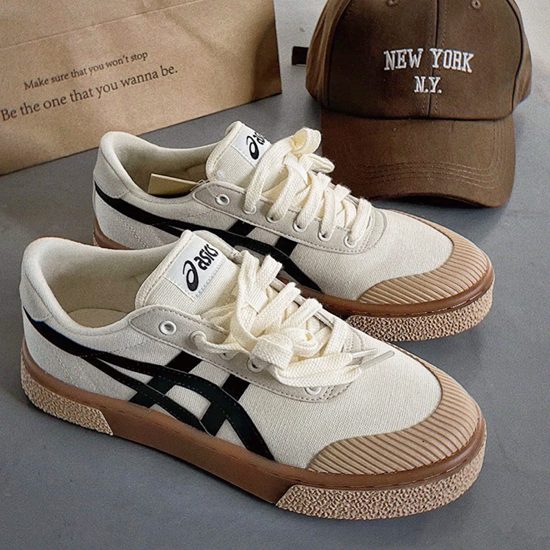 【BKS】ASICS COURT TRAIL 餅乾鞋/焦糖底/棕色底/鋸齒/復古/休閒帆布鞋-細節圖3