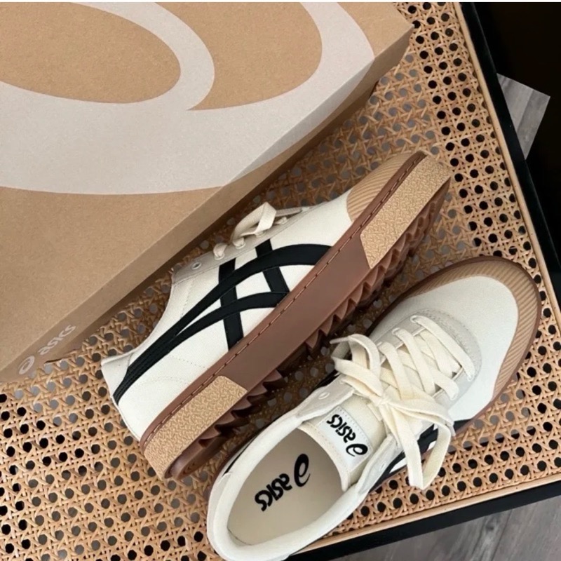 【BKS】ASICS COURT TRAIL 餅乾鞋/焦糖底/棕色底/鋸齒/復古/休閒帆布鞋-細節圖9