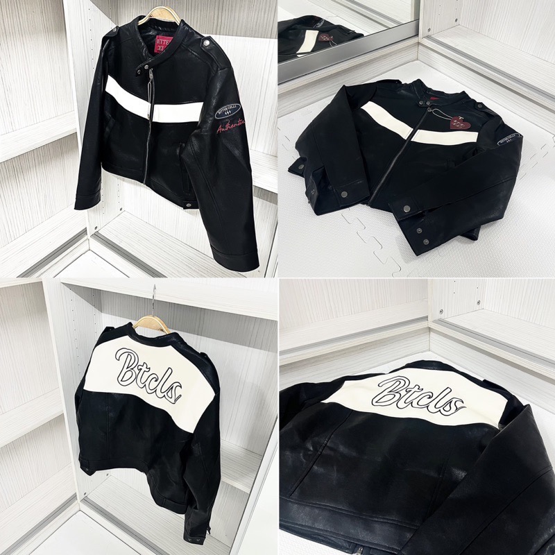 【BKS】BITTERCELLS Eco Leather Lacing Jacket/皮革短版外套/珍妮同款/韓國代購-細節圖3