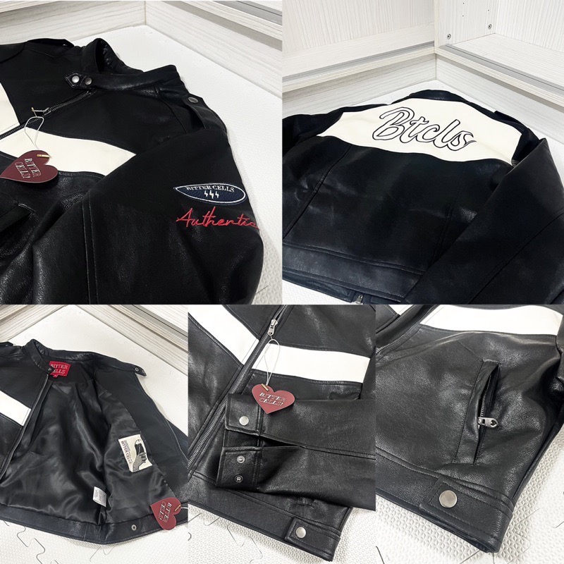 【BKS】BITTERCELLS Eco Leather Lacing Jacket/皮革短版外套/珍妮同款/韓國代購-細節圖4