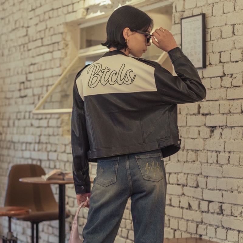 【BKS】BITTERCELLS Eco Leather Lacing Jacket/皮革短版外套/珍妮同款/韓國代購-細節圖8