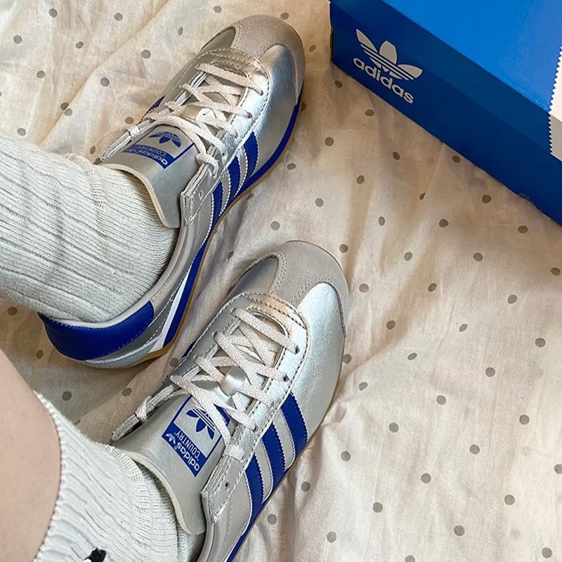 【BKS】Adidas Country OG 銀藍 德訓鞋/復古/球鞋/Y2K/國外代購/IE4320-細節圖5