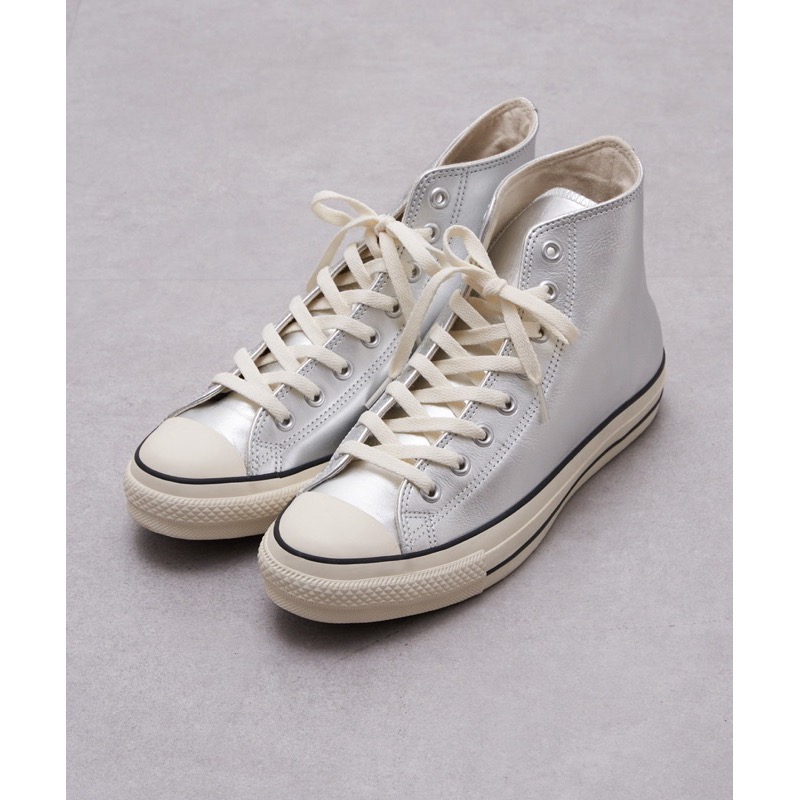 【BKS】CONVERSE ALL STAR Ⓡ LEATHER 銀色/皮革/復古/休閒鞋/日本限定/日本代購-細節圖9