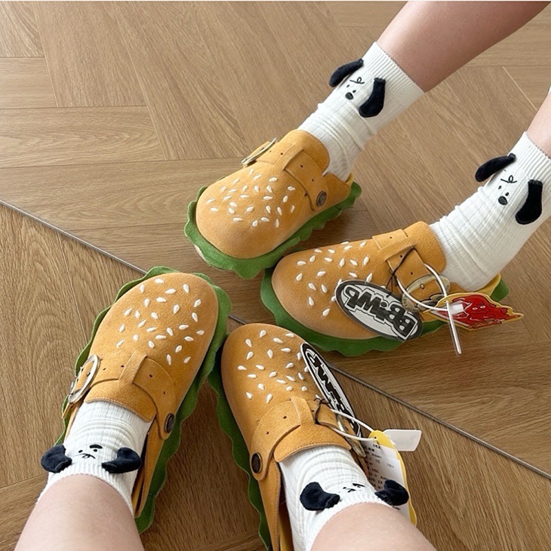 【BKS】BBIMP x MENTALFREE 漢堡🍔聯名款 勃肯鞋/拖鞋/金屬鞋扣/國外代購-細節圖4